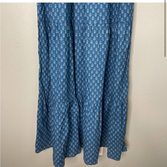 Faherty Willow Floral Midi Dress Womens Small Short Sleeve Tiered Peasant Boho - Picture 5 of 8